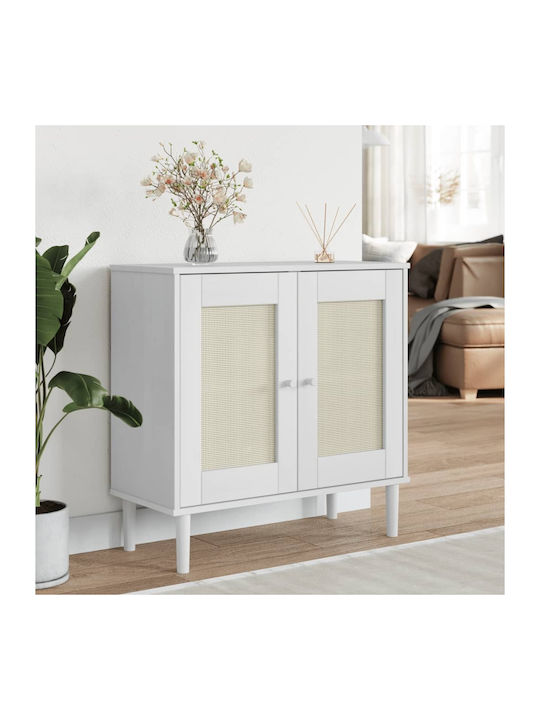 Sideboard made of Solid Wood White 80x35x80cm