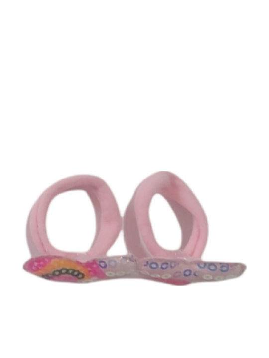 Ro-Ro Accessories Herz Kinder Haargummis Rosa Set 2 Stück