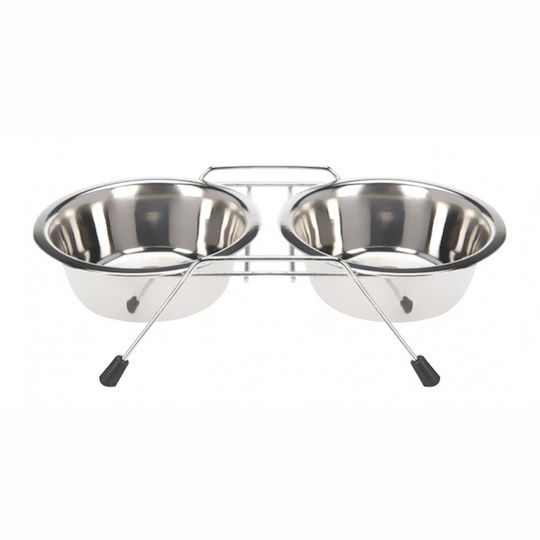 Madpet Stainless Steel Bowl Food & Water for Dog & Cat with Base 1.89lt 21cm in Silver Color 2pcs