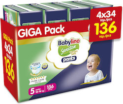 Babylino Sensitive Cotton Soft No. 5 for 10-16kgkg 136pcs Babylino Sensitive Cotton Soft No. 5 for 10-16kgkg 136pcs