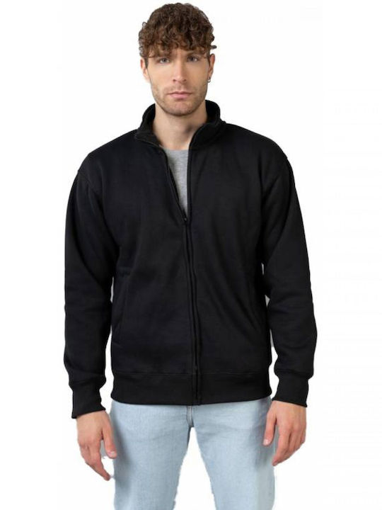 About Basics Men's Cardigan with Zipper Black