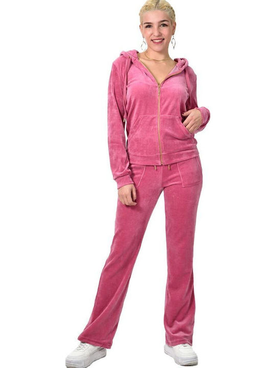 Set de Trening Catifea Pink