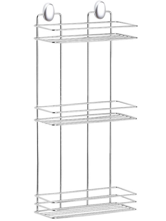 Metalife Стенен Рафт за баня Металик 11x24x50см Син