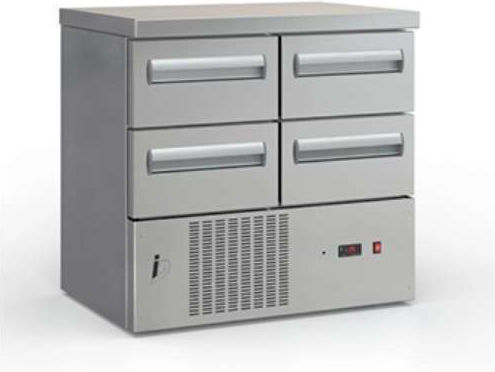 Inox Dobros Frigider Inoxidabil de Banc cu Sertar și Unitate de Răcire L90xl60xH87cm