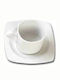 Cryspo Trio Quadro Set Tassen Tee aus Porzellan Weiß 250ml 6Stück