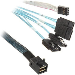 Silverstone Mini SAS - 7-Pin SATA III Cable 50cm Μαύρο (SST-CPS05)