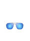 Maui Jim Sharks Cove Men's Sunglasses with Gray Metal Frame and Blue Polarized Mirror Lens 605-03