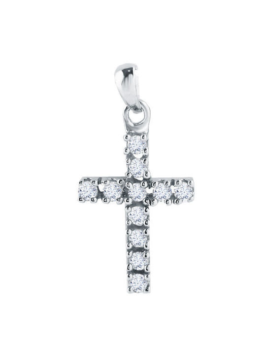 Savvidis Weißgold Kreuz 14K mit Kette