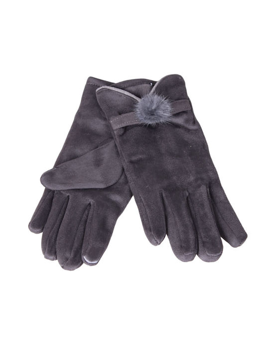 Women's Leather Touch Gloves Gray