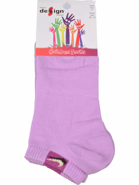 Design Socks Kinderstrümpfe Knöchelsocken Μωβ