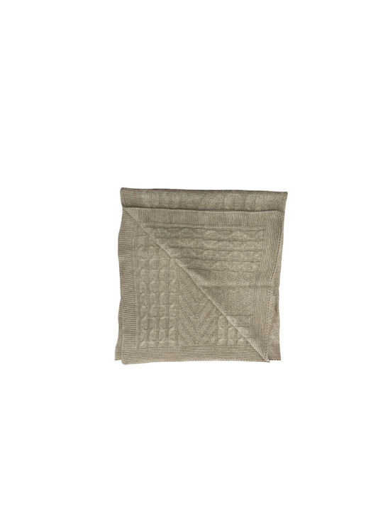 Kamtex Baby Blanket Nursery Swaddling Blankets Knitted Beige Beige 90x100cm