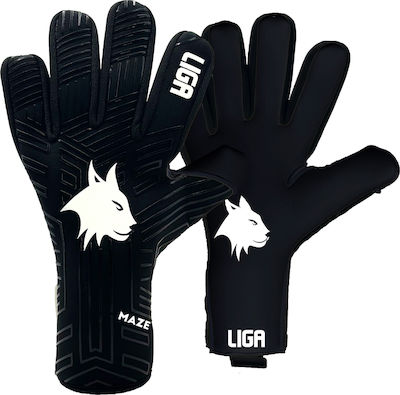 Liga Sport Adults Goalkeeper Gloves Black