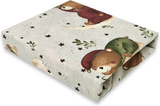 MimiNu Lenjerie De Patut Bebe Cu Cauciuc Bej 51x89cm