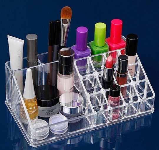 Organizator Cosmetice Cu Separatoare Transparent 21.5x13x8cm