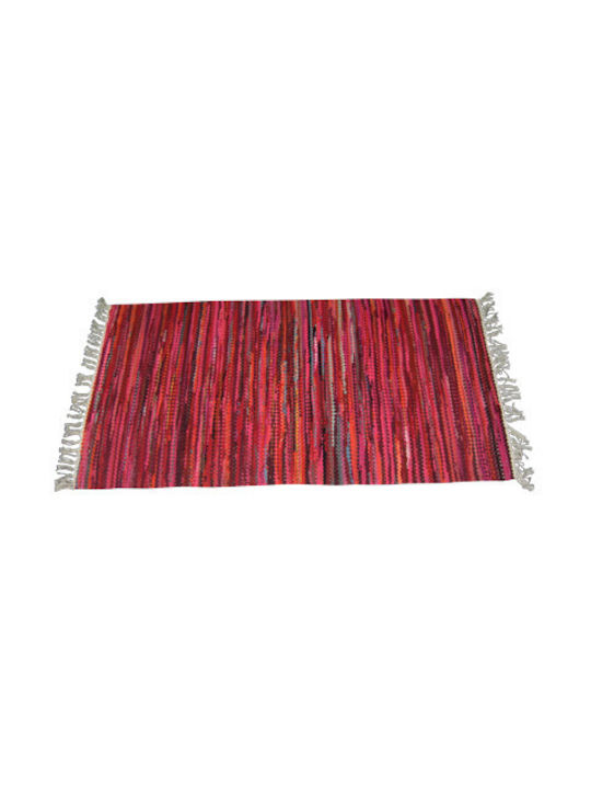 Rug Rectangular Cotton Red