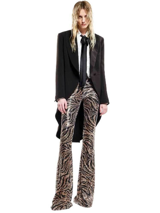 Αniye by Women's Fabric Trousers Flare ''TIGER NIGHT''