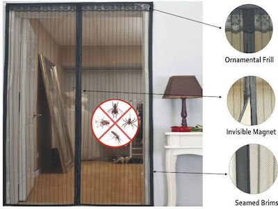 Screen Door Magnetic Black from Polyester 220x150cm 28003MGL80BK