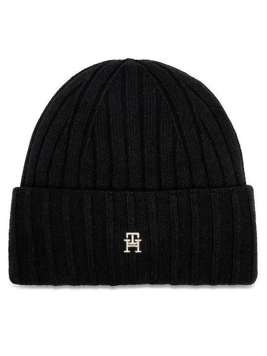 Tommy Hilfiger Beanie Unisex Beanie Knitted in Black color