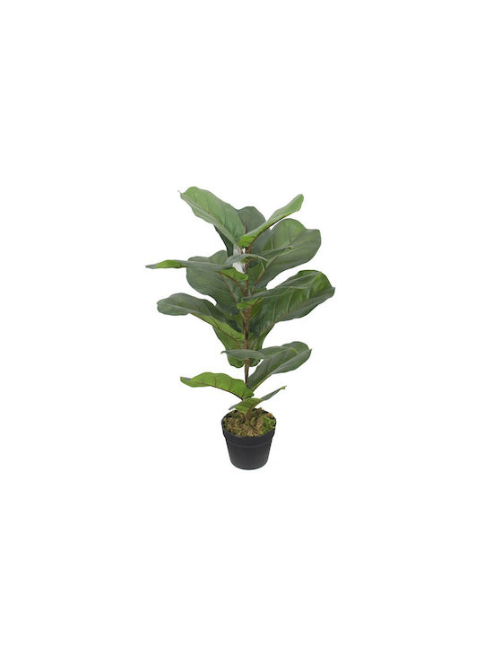 Supergreens Artificial Plant in Pot Ficus Lyrata Λυράτα Green 90cm 1pcs