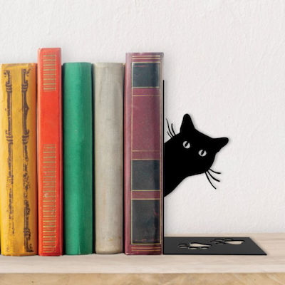 Metal Bookend Cat