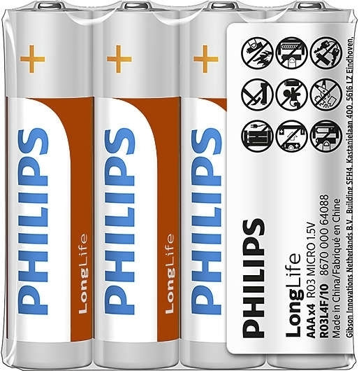 Philips Longlife Μπαταρίες Zinc AAA 1.5V 4τμχ