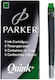 Parker 5 Ανταλλακτικά Μελάνια για Στυλό Πράσινα