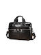 Bull Captain Leather Men's Briefcase Black