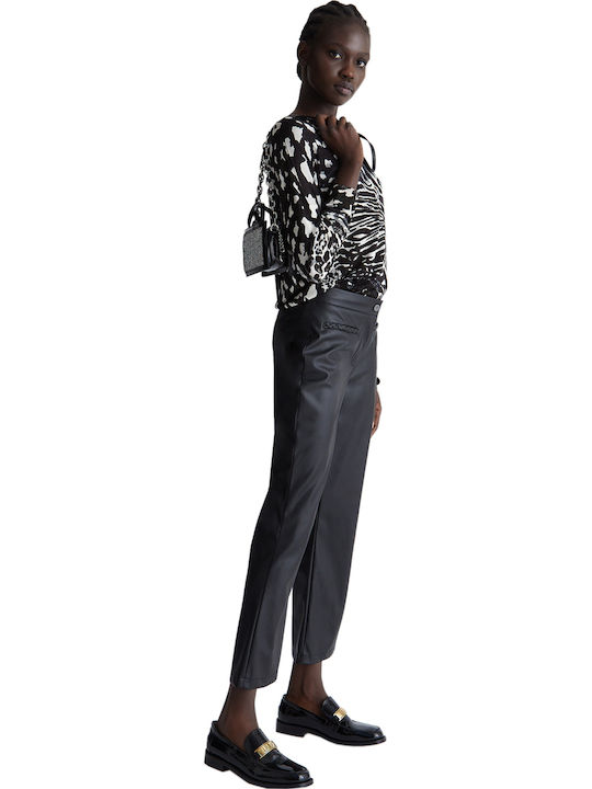 Damen Stoff Hose Schlag Nero
