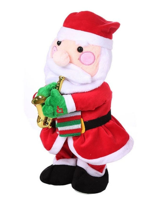 Plüsch Dekorativer Weihnachtsmann mit Bewegung Rot