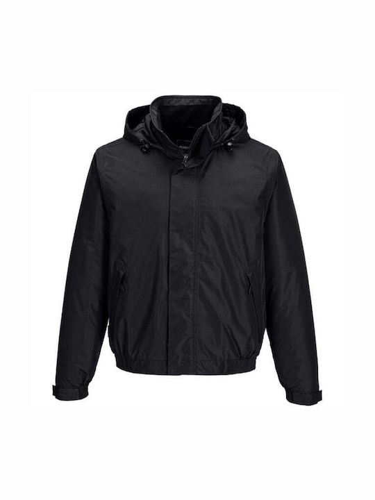 Portwest Bomber Calais Ανδρικό Μπουφάν Εργασίας με Επένδυση Fleece και με Κουκούλα Navy Μπλε