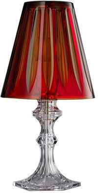 Mario Luca Giusti Lampada Table Lamp with Red Shade and Transparent Base