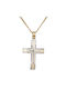 Herren Gold Kreuz 14K mit Kette