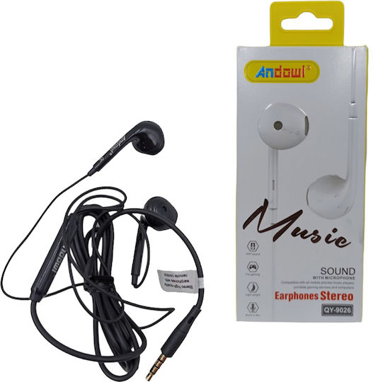 Andowl QY-9026 Earbuds Handsfree Ακουστικά με Βύσμα 3.5mm Μαύρο