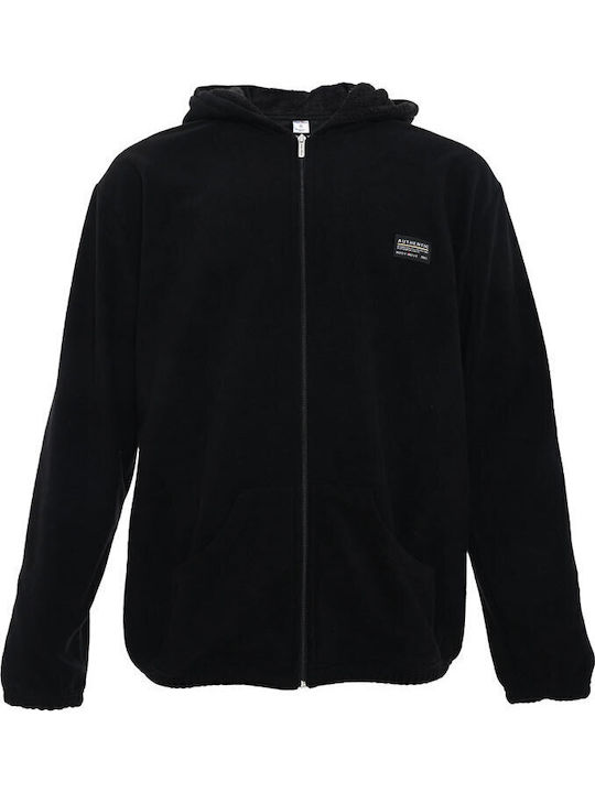 Bodymove Herren Fleecejacke mit Kapuze Schwarz