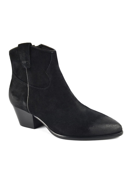Houston Suede Γυναικεία Μποτάκια Μαύρα