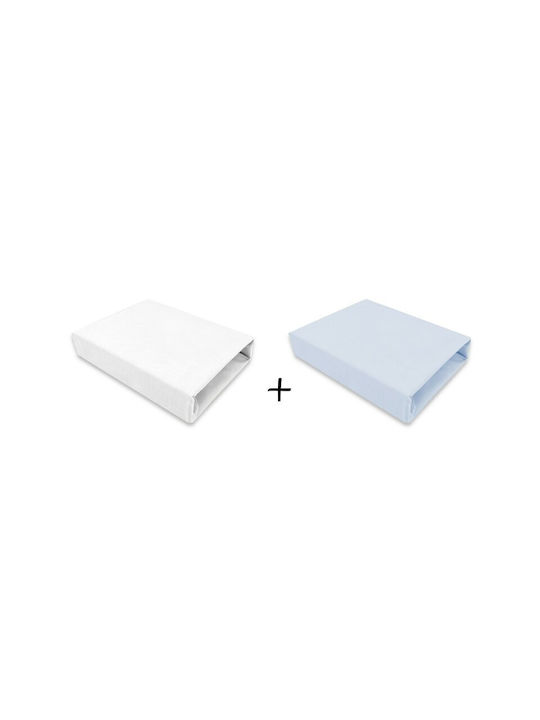 Qmini Seturi de cearșafuri pentru bebeluși Pentru Cradle Bumbac cu Cauciuc Albe 50x90buc 2buc