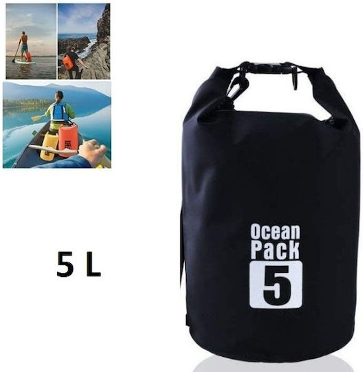 Ocean Pack Στεγανός Σάκος Ώμου / Χειρός 5lt Μαύρος