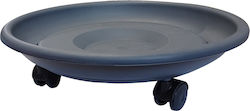 Sic Plast 10161235904 Round Plate Pot Wheeled Charcoal 35x35cm