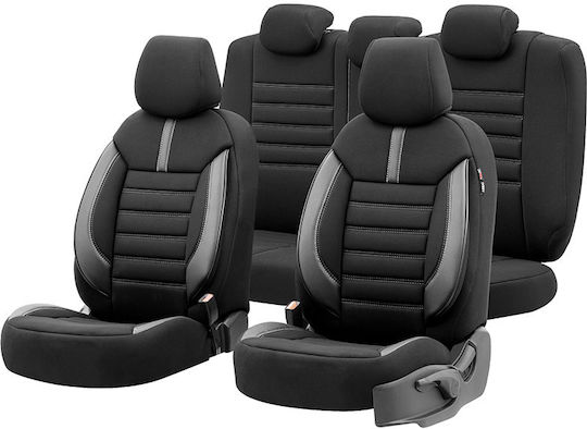 Deluxeboss Set Huse Auto 11buc Piele sintetica Negru