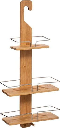 Wall Mounted Bathroom Shelf Bamboo 31x12x70cm Blue
