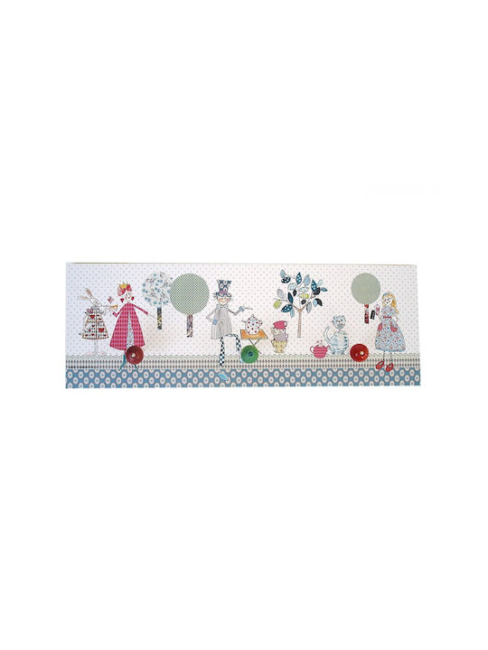 Colourbox Kids Wooden Kids Wall Hanger with Hooks Polychrome 50x17.5x17.5cm