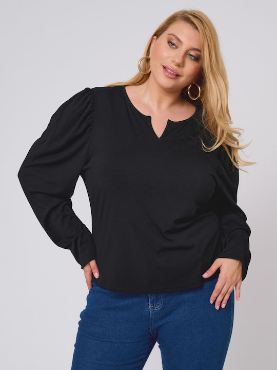 On Women's Blouse Long Sleeve Black