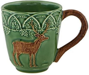 Bordallo Pinheiro Christmas Mug Ceramic Green Height 13.7cm.