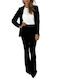 Fracomina Women's Velvet Trousers in Bootcut Fit Black