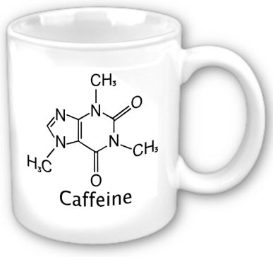 Chemical Compound of Caffeine Mug Ceramic White