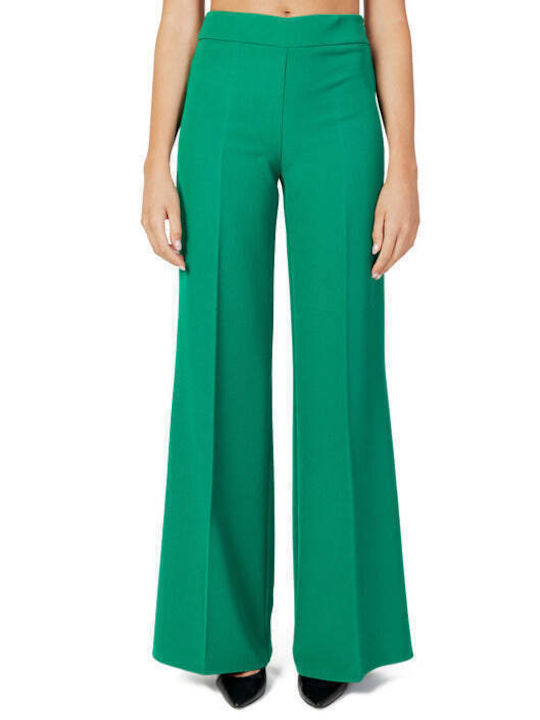 Sandro Ferrone Women's Fabric Trousers Green