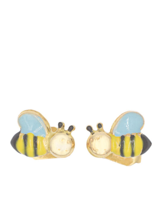 Platinum Games Kids Earrings Studs made of Gold 14K