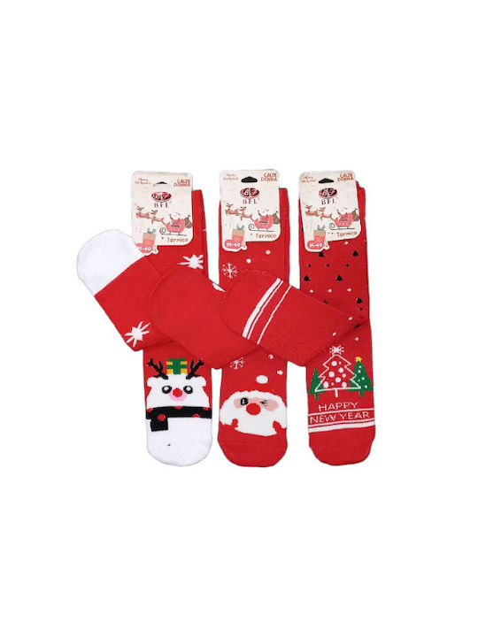 Join Γυναικείες Χριστουγεννιάτικες Κάλτσες Red 3Pack