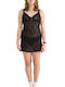 Pepita Winter Damen Nachthemd Nero