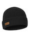 Beanie Unisex Σκούφος Πλεκτός σε Μαύρο χρώμα